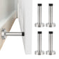 4 Pack Stainless Steel Door Stop Strong Adhesive No-Drill with Rubber Bumper