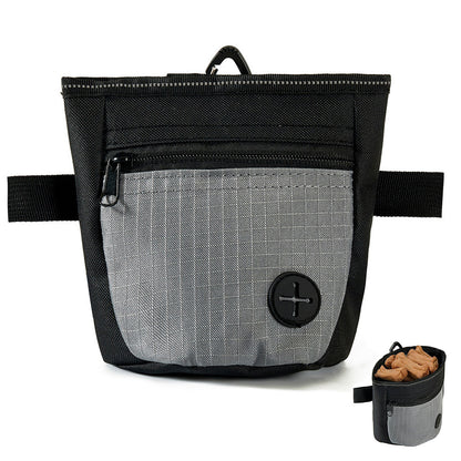 Hands-Free Dog Treat Pouch with Adjustable Belt and Quick Access Waste Bag Dispenser