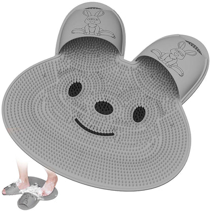 Shower Foot Scrubber Mat Rabbit-Shaped Silicone Foot Scrubber Pad