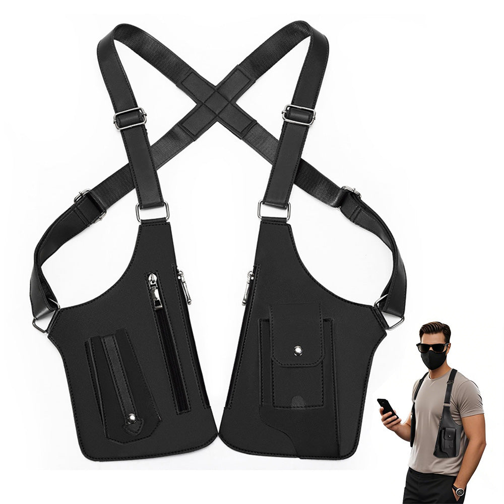 Outdoor Double Shoulder Armpit Bag with Multiple Pockets