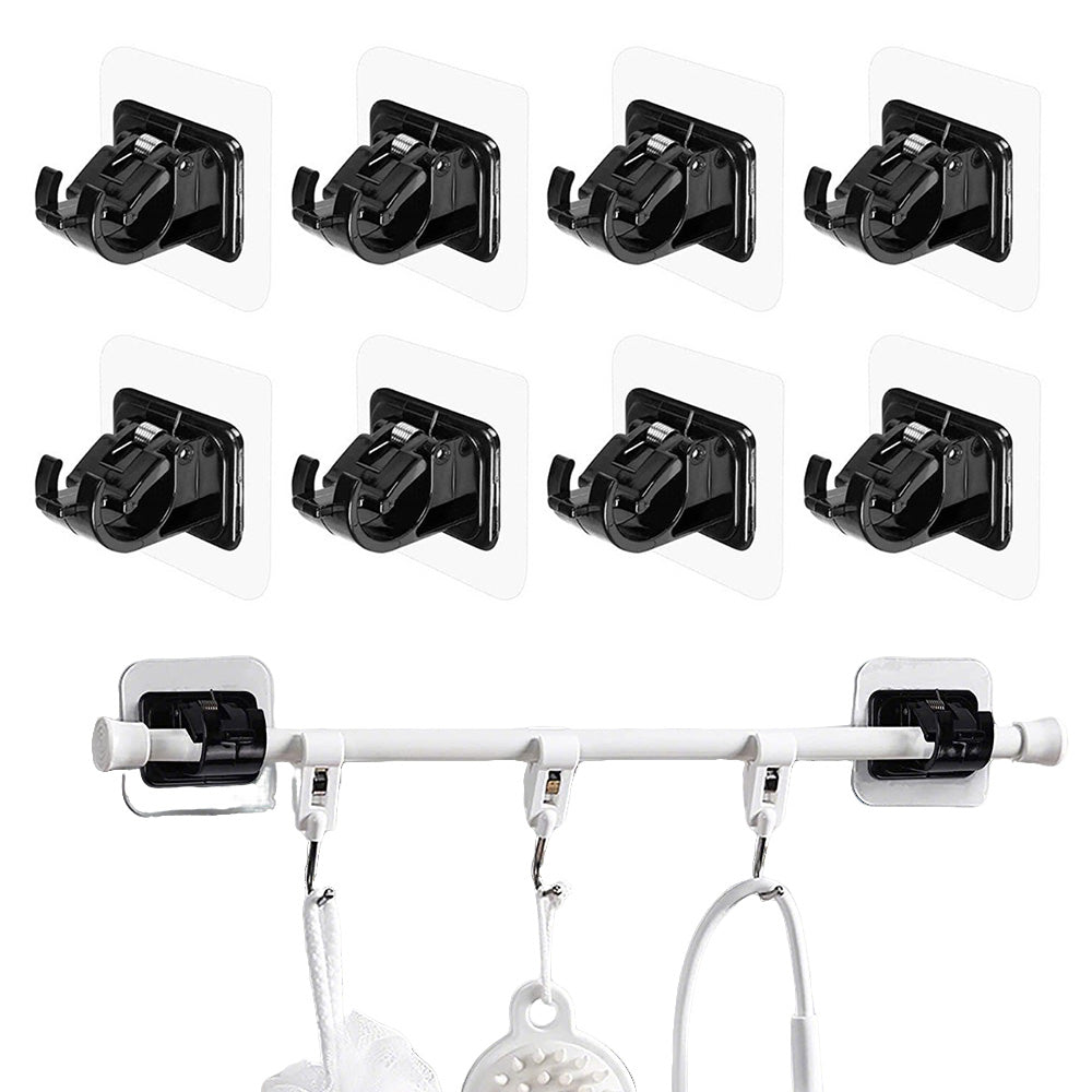 10 Pcs No Drill Curtain Rod Holder Self Adhesive Hook for Smooth Surface