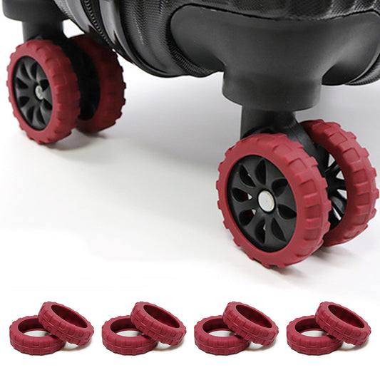 8Pcs Luggage Wheel Silicone Covers Suitcase Wheels Protector Protection Sleeve