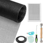 DIY Window Screen Repair Kit Fiberglass Mesh with Tools for Doors Patio Porch