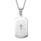 Stainless Steel Bible Cross Military Tag Pendant Necklace