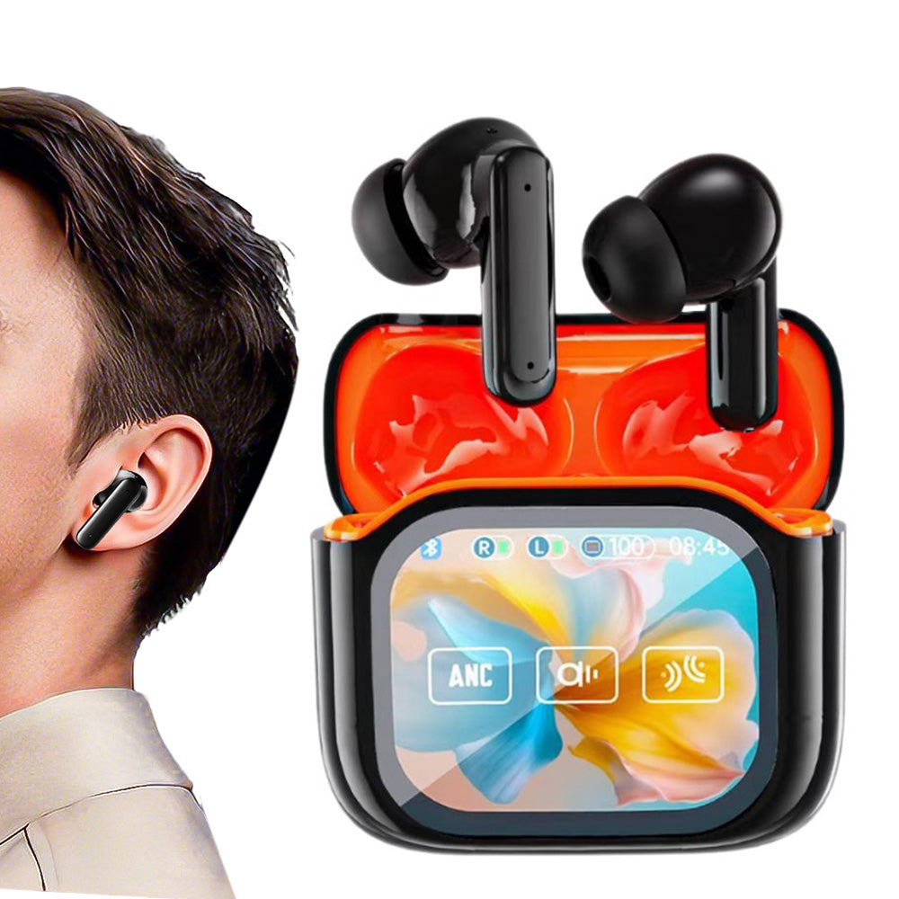 Wireless Bluetooth 5.4 AI Translation Earbuds with LCD Touchscreen Real Time 150 Languages