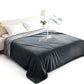 Water-Resistant Reversible Flannel Blanket Machine-Washable for Bed Sofa Camping-Grey