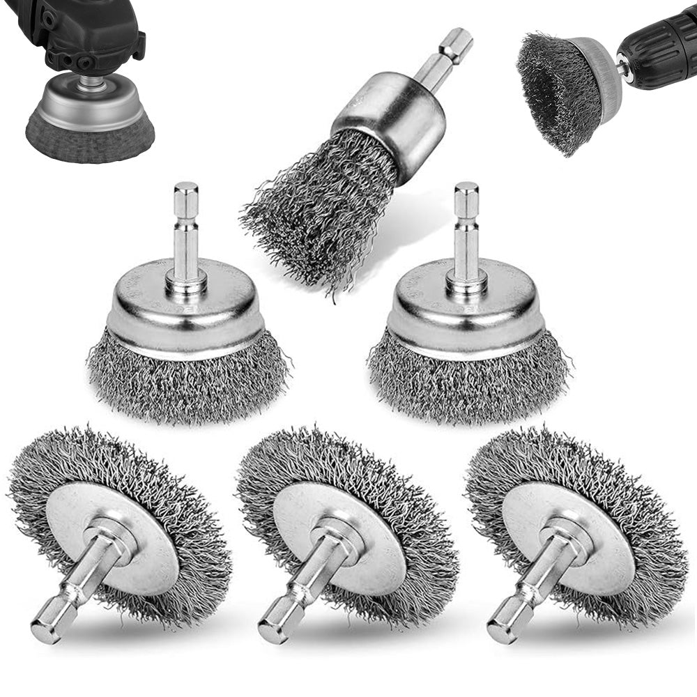 Wire Brushes Set for Drill Durable Drill Wire Brush Set for Rust Removal