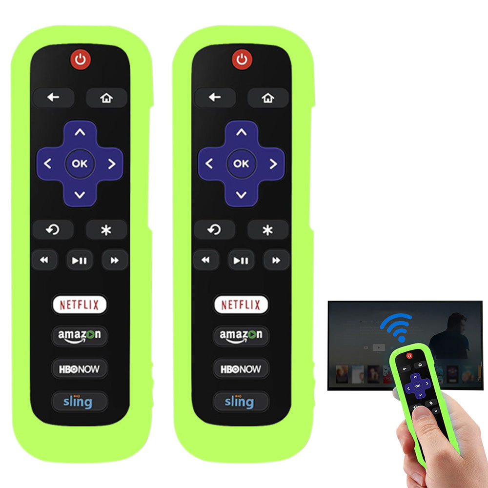 2 Pack Glow in The Dark Silicone Case Cover for Roku TV Remote