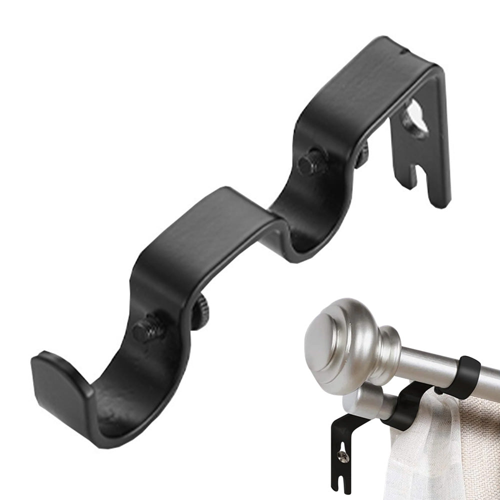 2 Pack Retro Double Curtain Rod Bracket Strong Wall Mount for 1.8cm 2.6cm Rods