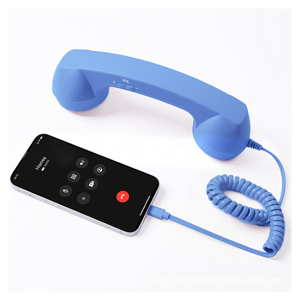1M Retro Wired Handheld Telephone Handset with Microphone Type C Plug for Smartphones PC