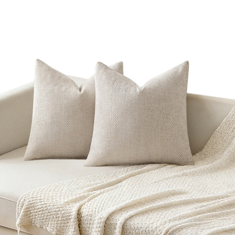 2 Pack Chenille Knit Throw Pillow Covers for Couch Bed