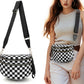 Checkered Crossbody Bag Belt Bag Bum Bag For Women Sling Bag With Shoulder Strap