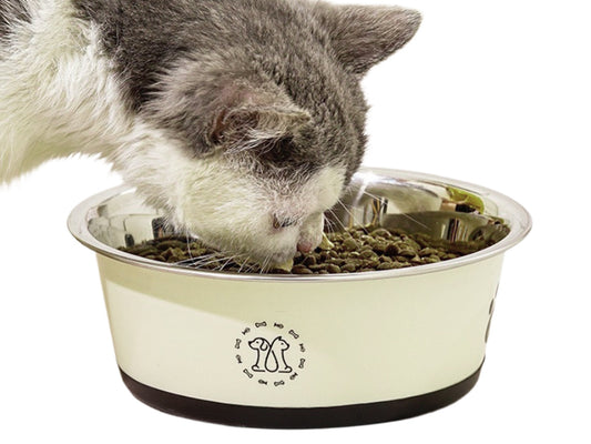 2L Stainless Steel Pet Feeding Bowl 25cm Non-Slip Dog Cat Food Water Bowl