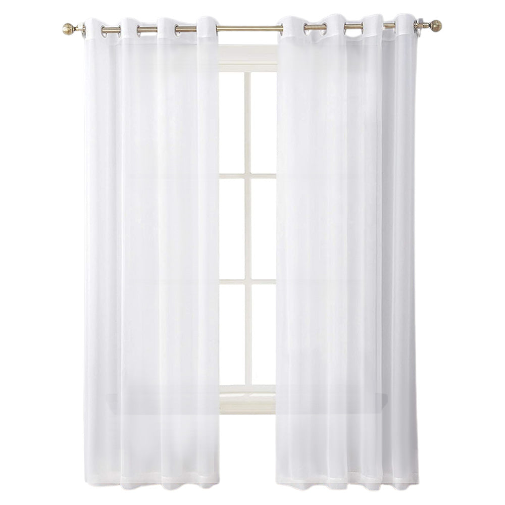 2Pcs 210x134cm Rod Pocket Sheer Curtain Voile Curtain Window Drape Privacy Draperies for Living Room