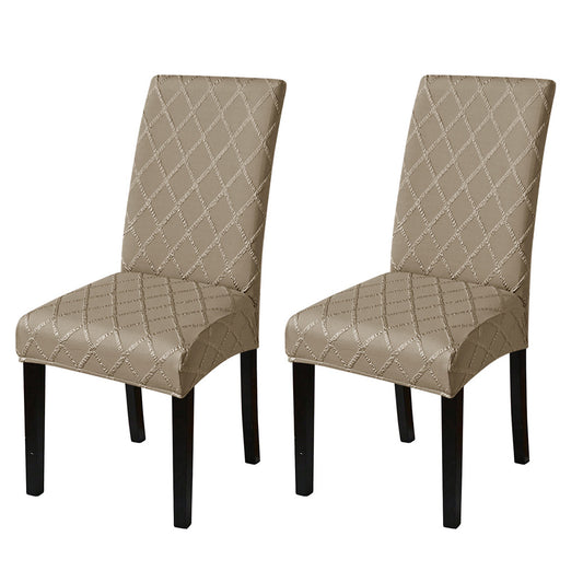 2Pcs Dining Chair Covers Stretch Seat Cover Slipcovers Washable Banquet Wedding Party-Grey