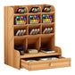 Wooden Desk Organizer with Drawers Art Supplies Storage Desktop Stationary