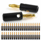40 PCS Banana Plug Set 0.4cm Gold Plated Red and Black Speaker Connectors for Audio