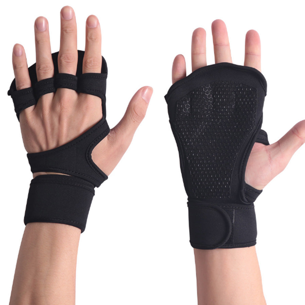 Pair of Fitness Gloves Weight Lifting Gym Workout Training Wrist Wrap Strap