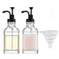 2 Pack 500ml Square Glass Syrup Soap Dispenser Bottles with Funnel