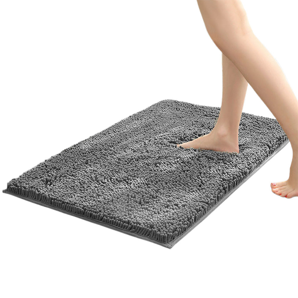 Extra Soft Absorbent Bathroom Rug Machine Washable Bath Mat for Bathroom Floor-Grey