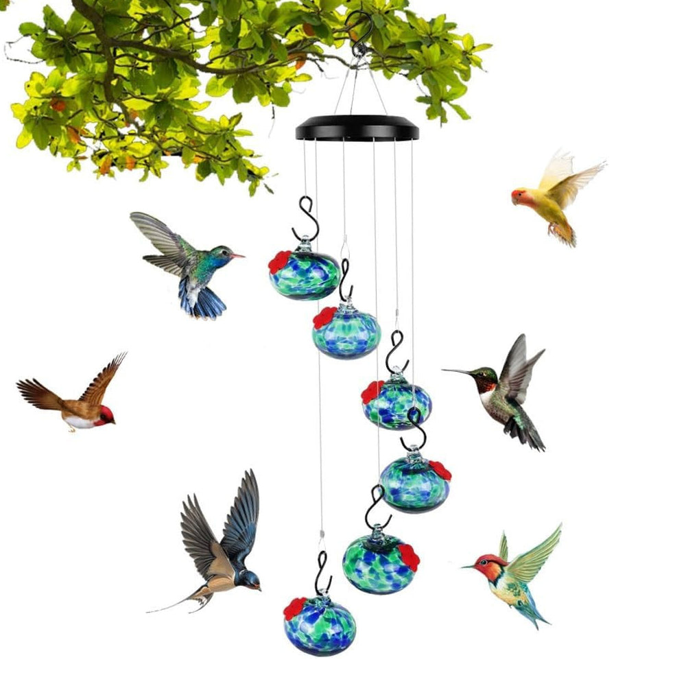 Plastic Hanging Wind Chime Hummingbird Feeder