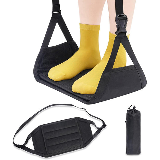 Travel Foot Rest Pillow Airplane Foot Hammock With Extended Adjustment Strap