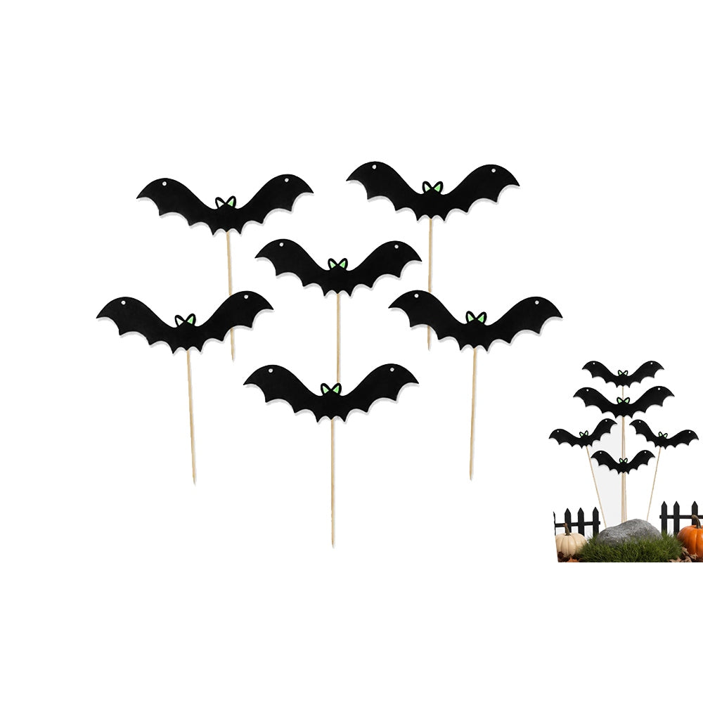 6PCS Halloween Bat Garden Stakes