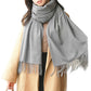 Oversized Unisex Polyester Shawl Wrap Scarf in Solid Colors