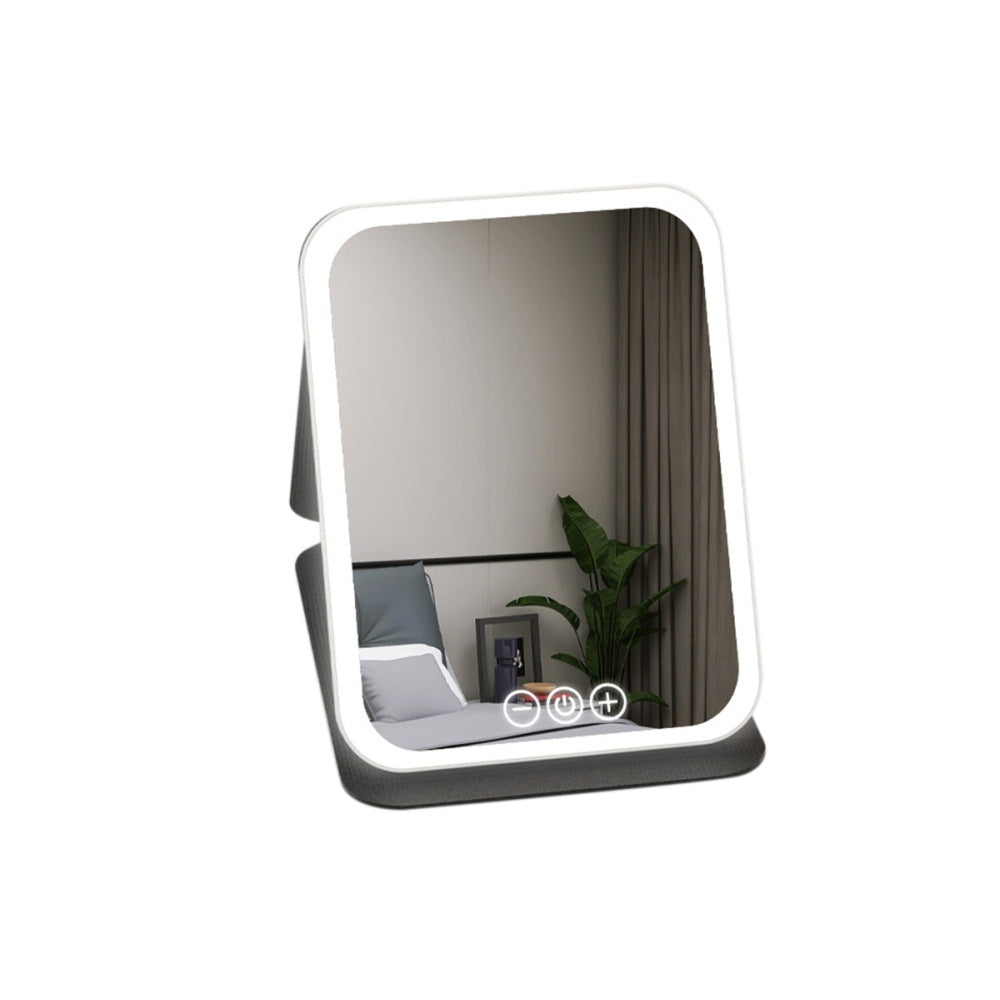 Fold LED Dimmable Makeup Mirror with 3 Colors Adjustable Light