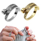 2Pcs Adjustable Knitting Crochet Loop Ring Open Yarn Guide Crochet Ring-Gold, Silver