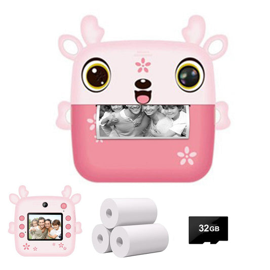 Kids Instant Camera Dual Camera Print Cam 1080P Video Recorder Camera