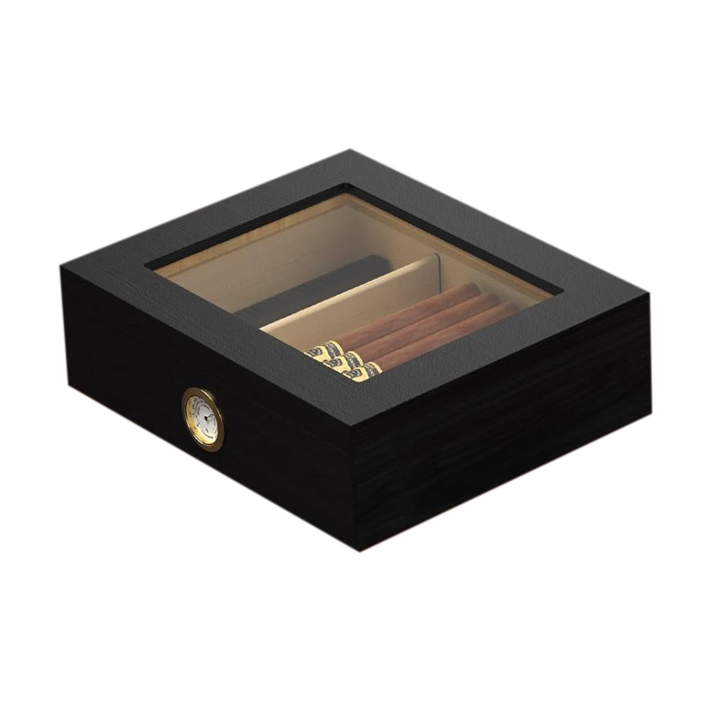 Cigar Humidor for 10 Cigars with Hygrometer and Divider
