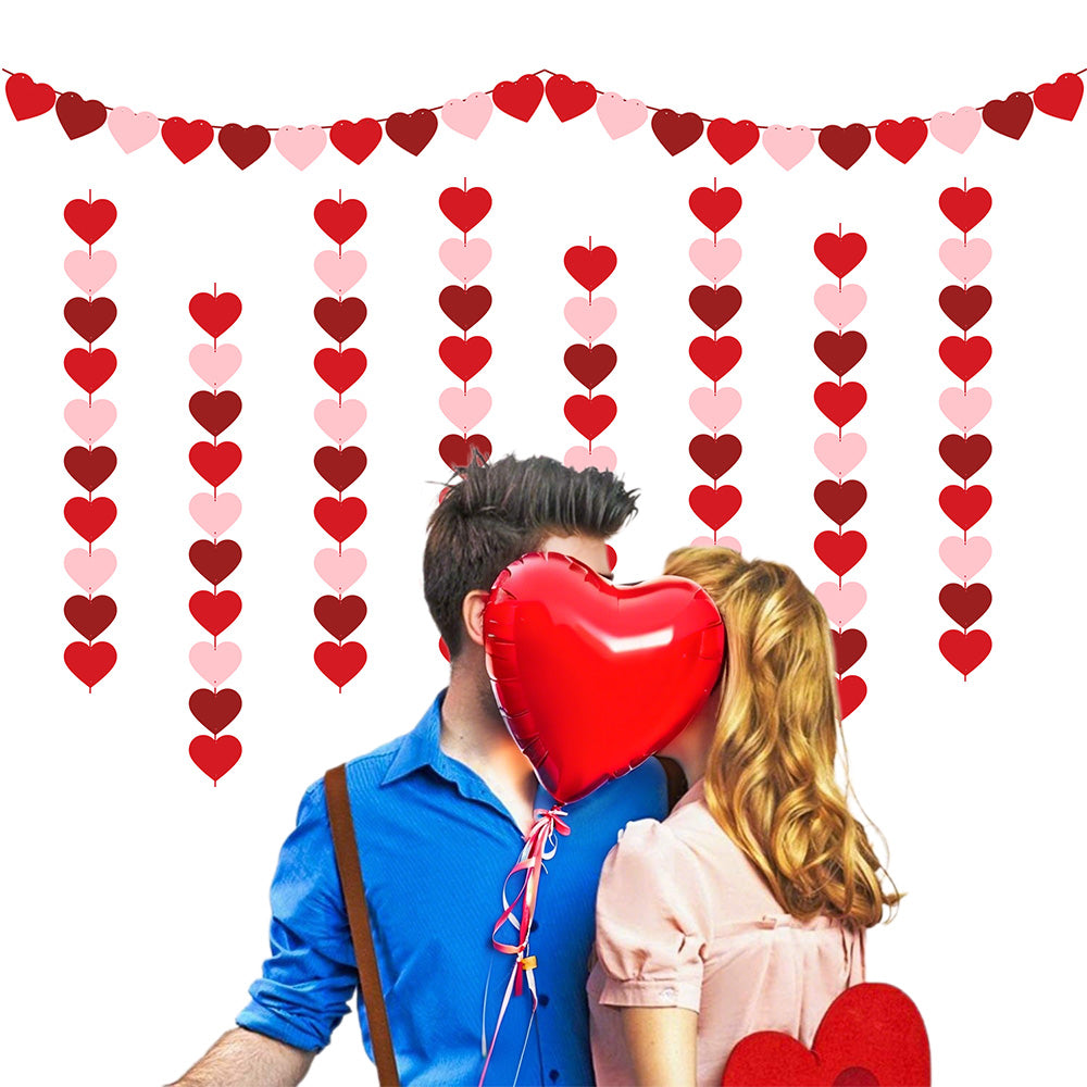 Felt Heart Garland Banner Decoration for Valentine's Weddings & Parties