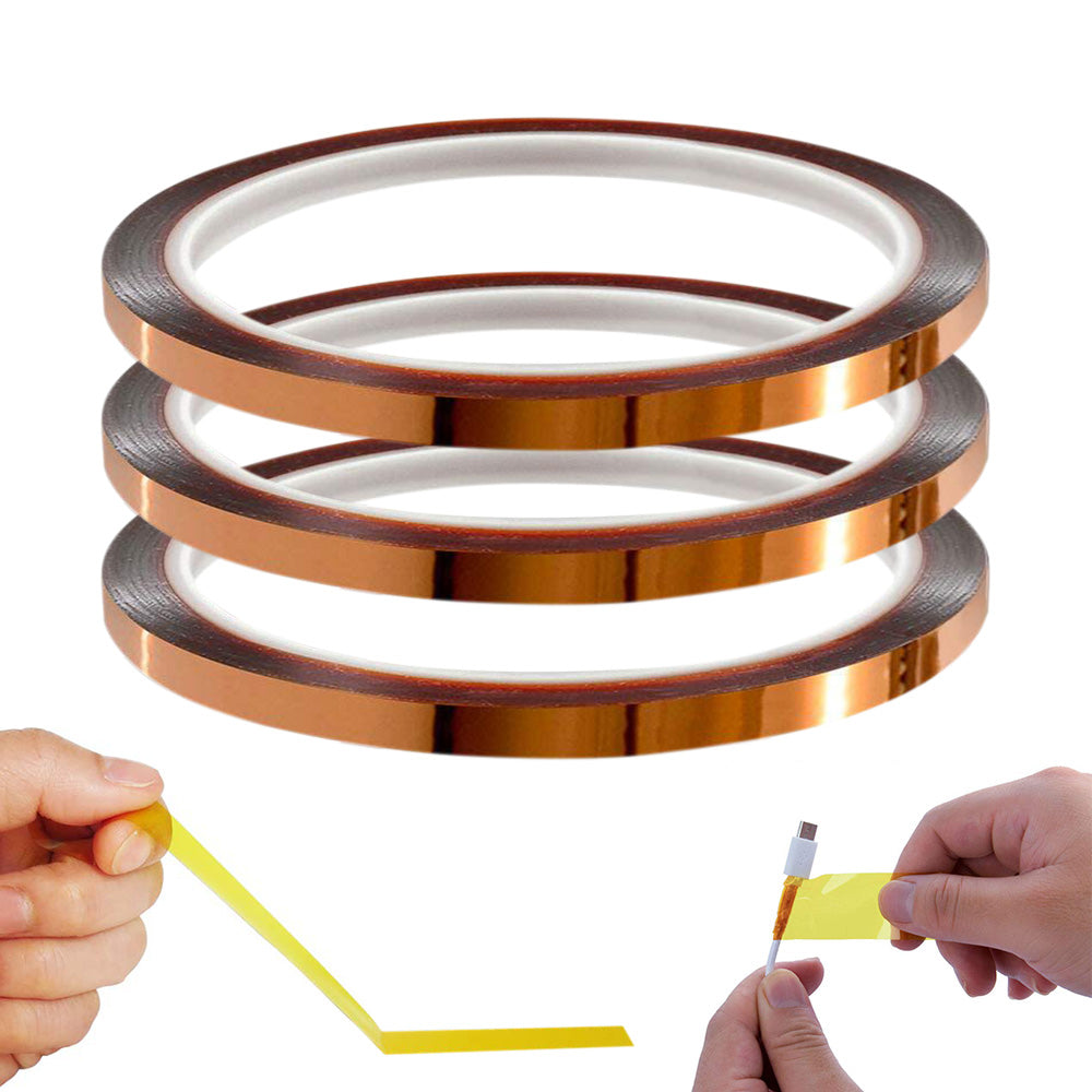 3 Rolls High Temperature Polyimide Tape for Sublimation Heat Transfer