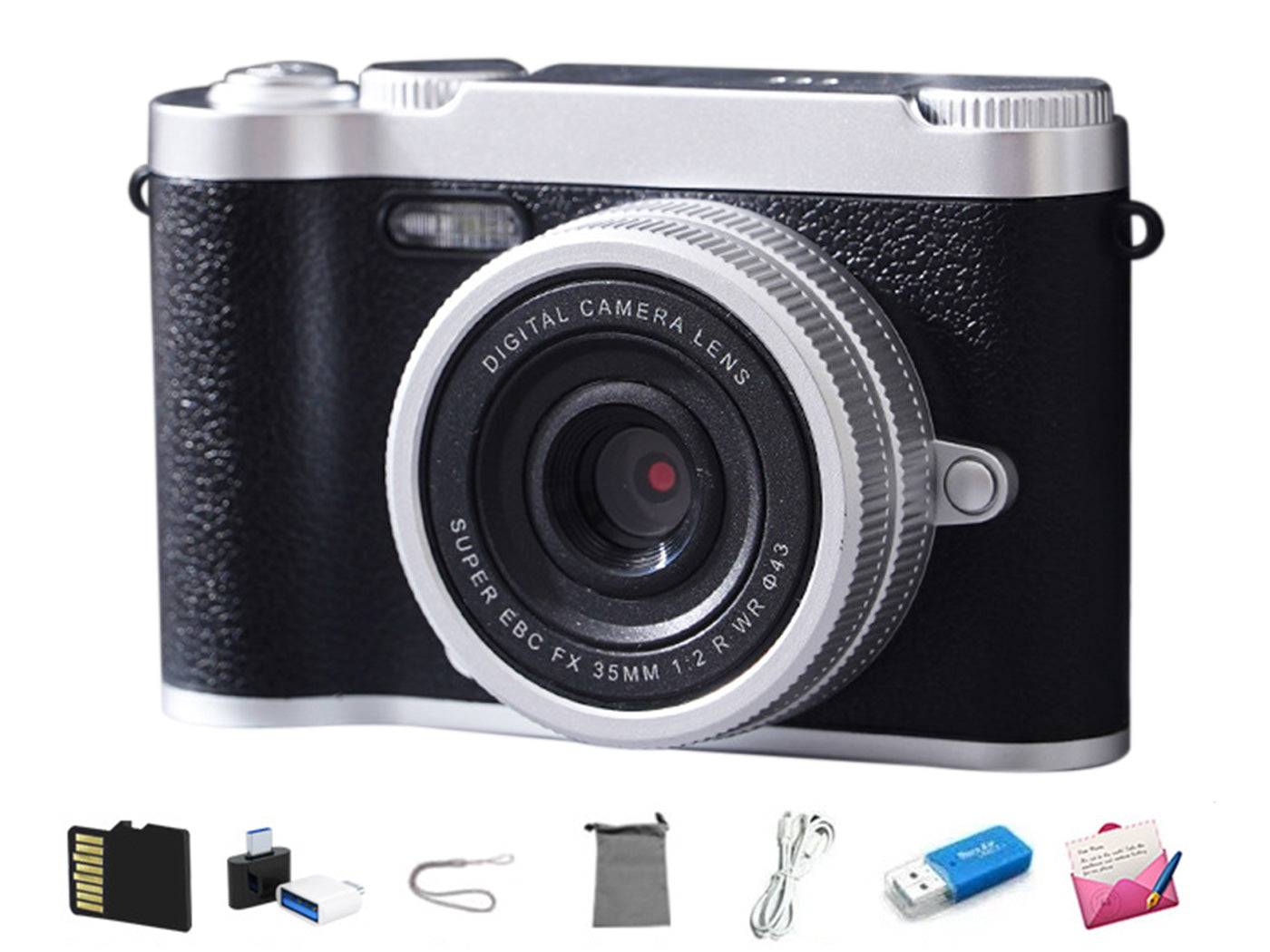 Dual Lens 4K Digital Camera 50MP Compact Vlogging Camera with 512GB Card