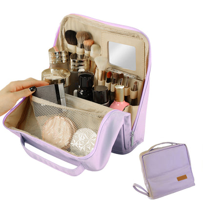 Large Capacity Standing Makeup Bag Travel Makeup Organizer Cosmetic Bag