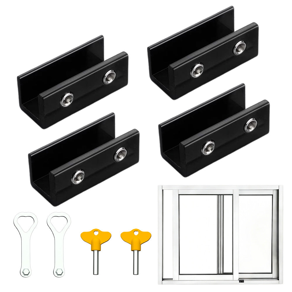 4 Pack Sliding Window Locks with Key for Vertical Horizontal Sliding Windows Doors