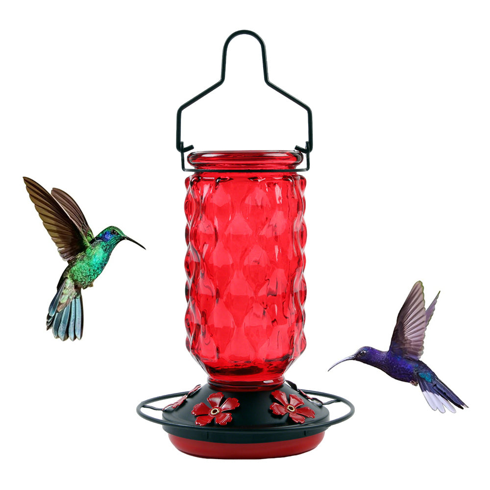 Stained Glass Hummingbird Feeder Wide Mouth Garden Decor