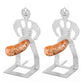2Pcs Funny Man Shape Hot Dog Roaster Reusable Stainless Steel Sausage Holder for BBQ