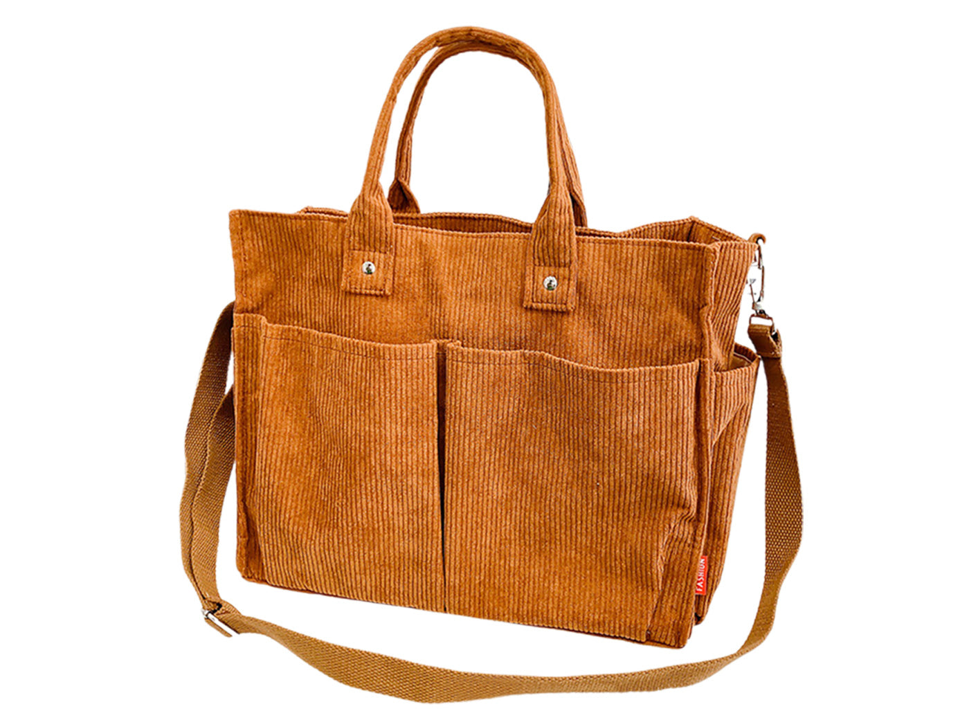 Corduroy Tote Bag Zipper Shoulder Bag Corduroy Crossbody Bag Square Handbag