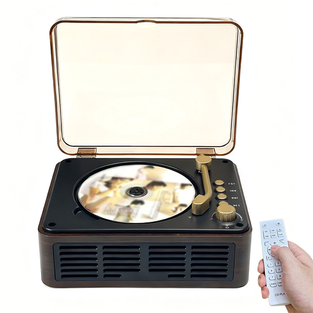 Retro CD Player Multifunctional Music Player with Bluetooth FM Radio for Home Use