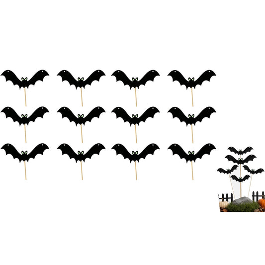 12PCS Halloween Bat Garden Stakes