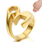 Stainless Steel Wrench Shaped Industrial Punk Ring for Men and Women-Gold