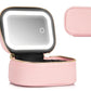 PU Leather Makeup Case Lighted Mirror LED Travel Cosmetic Organizer
