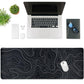 Keyboard Mouse Pad with Smooth Cloth Surface and Non-Slip Rubber Bottom for Office and Gaming Use-Black