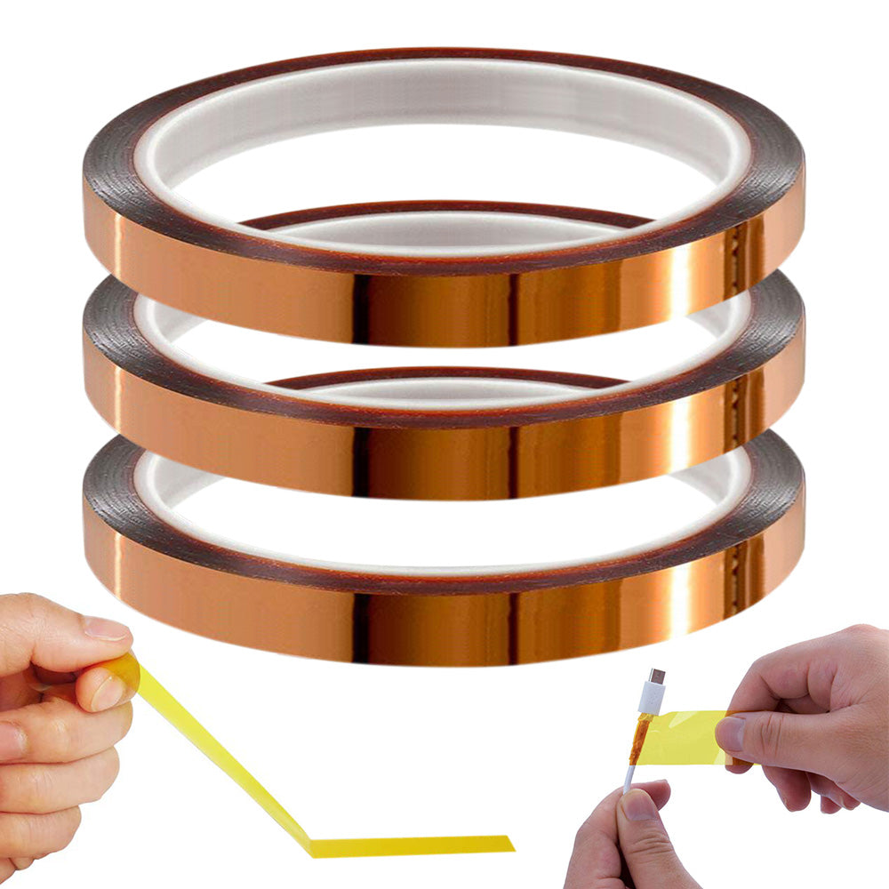 3 Rolls High Temperature Polyimide Tape for Sublimation Heat Transfer