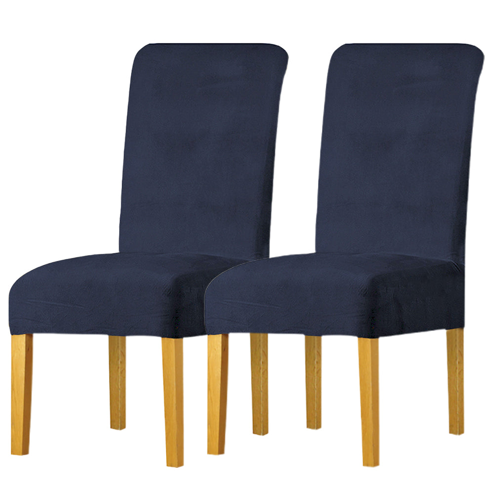2Pcs Velvet Dining Chair Covers Stretch Slipcovers for Dining Room Chairs