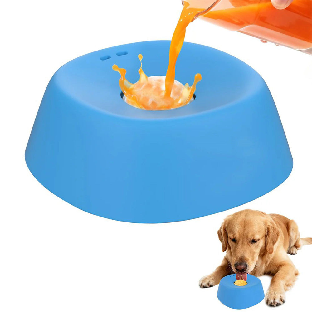 Slow Feeder Dog Bowls With Rolling Ball Anti-Choking For Liquid Treat