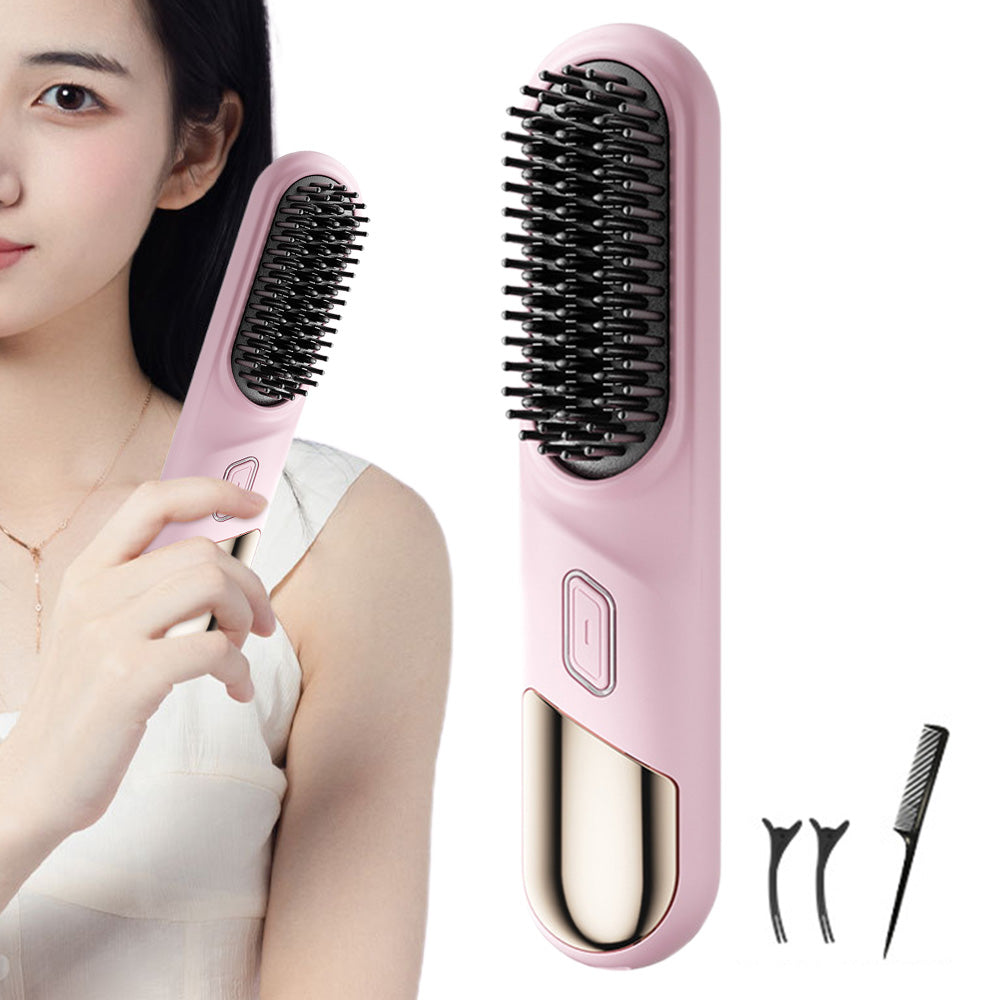 Portable Cordless Hair Straightener Brush with Four?Adjustable?Temperatures