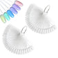 100 PCS Clear Nail Swatch Sticks with Ring Nail Art Swatch Set for Polish Display
